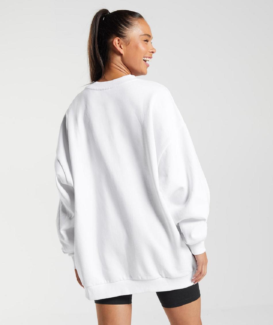 Gymshark Training Oversized Sweatshirt Ženske Accessories Bijele | HR 3771FDN